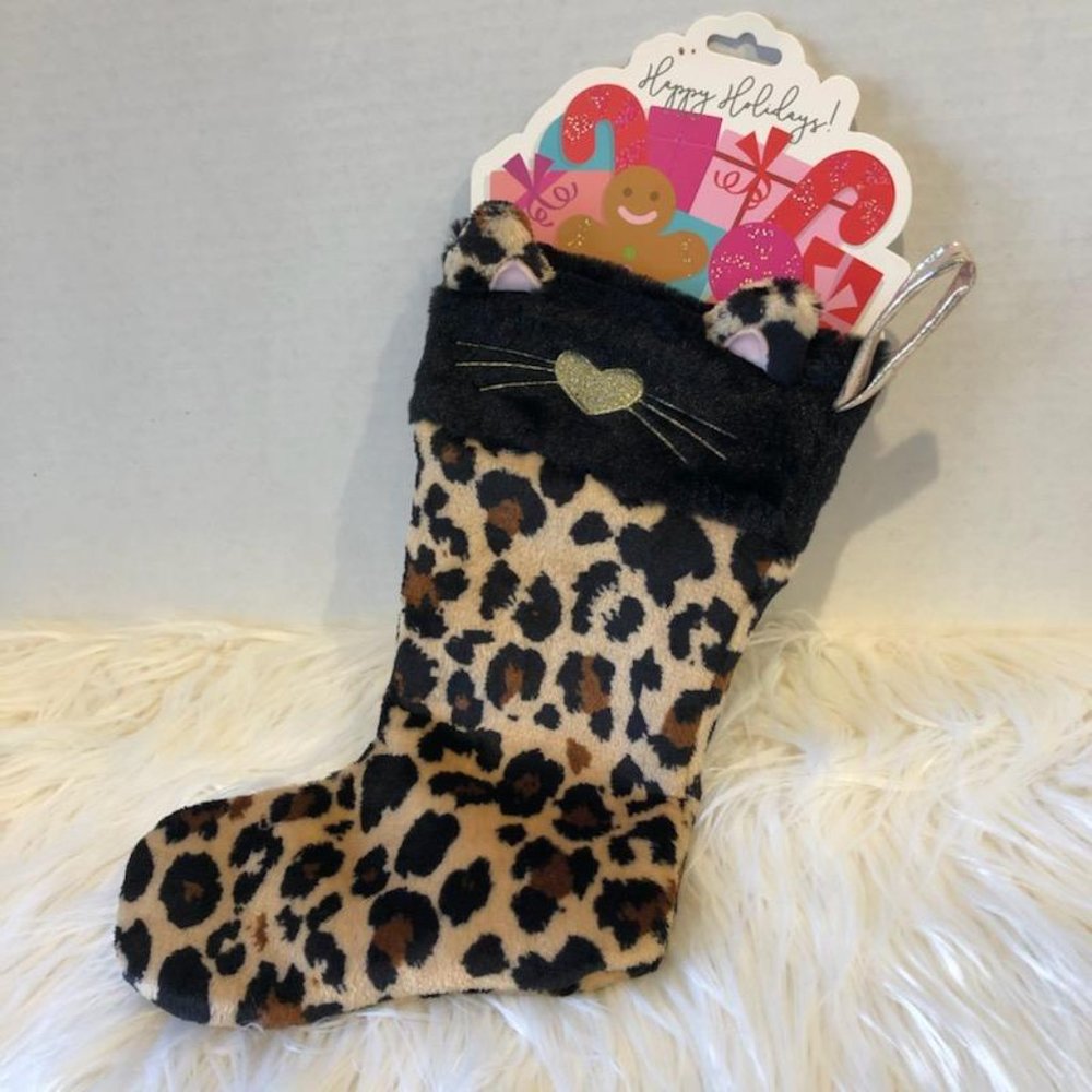 Leopard Cat Themed Holiday Stocking
